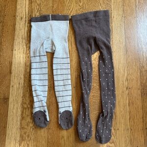 4/$20 Zara toddler stocking set Brown and Cream Knit bear foot sz 12-24 months